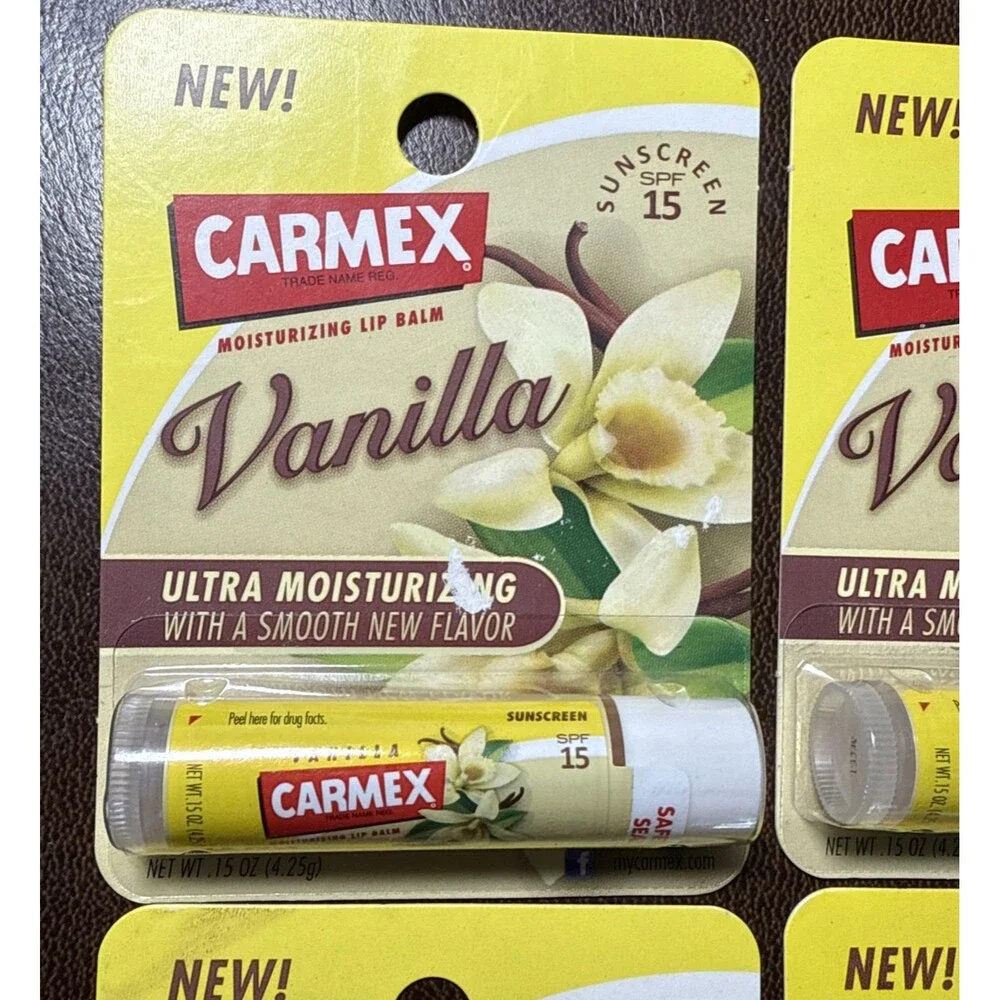 Lot of 4 CARMEX Ultra Moisturizing Smooth New Flavor Vanilla Lip Balm 2011